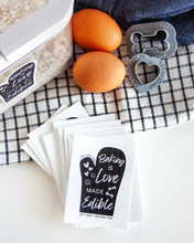 Cargar imagen en el visor de la galería, "Baking is Love Made Edible" Vinyl Waterproof Kiss-Cut Sticker