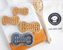 Load image into Gallery viewer, "I Love Woofles" Waffle Bone Shape Cookie Cutter (Select Size & Cutter Style)