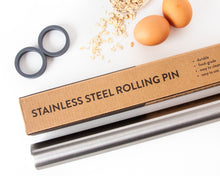 Load image into Gallery viewer, Adjustable Height Rolling Pin Set (Guide Rings Included) - designed to pair with LDD cookie cutters