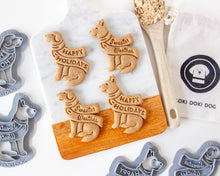 Load image into Gallery viewer, "Happy Holidays" & "Sweater Weather" Dog with Scarf Cookie Cutter