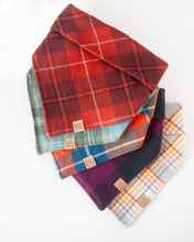 Load image into Gallery viewer, Chestnut Autumn Plaid Flannel Dog Bandana (Personalization Available)
