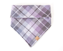 Load image into Gallery viewer, Lavender Plaid Flannel Dog Bandana (Personalization Available)