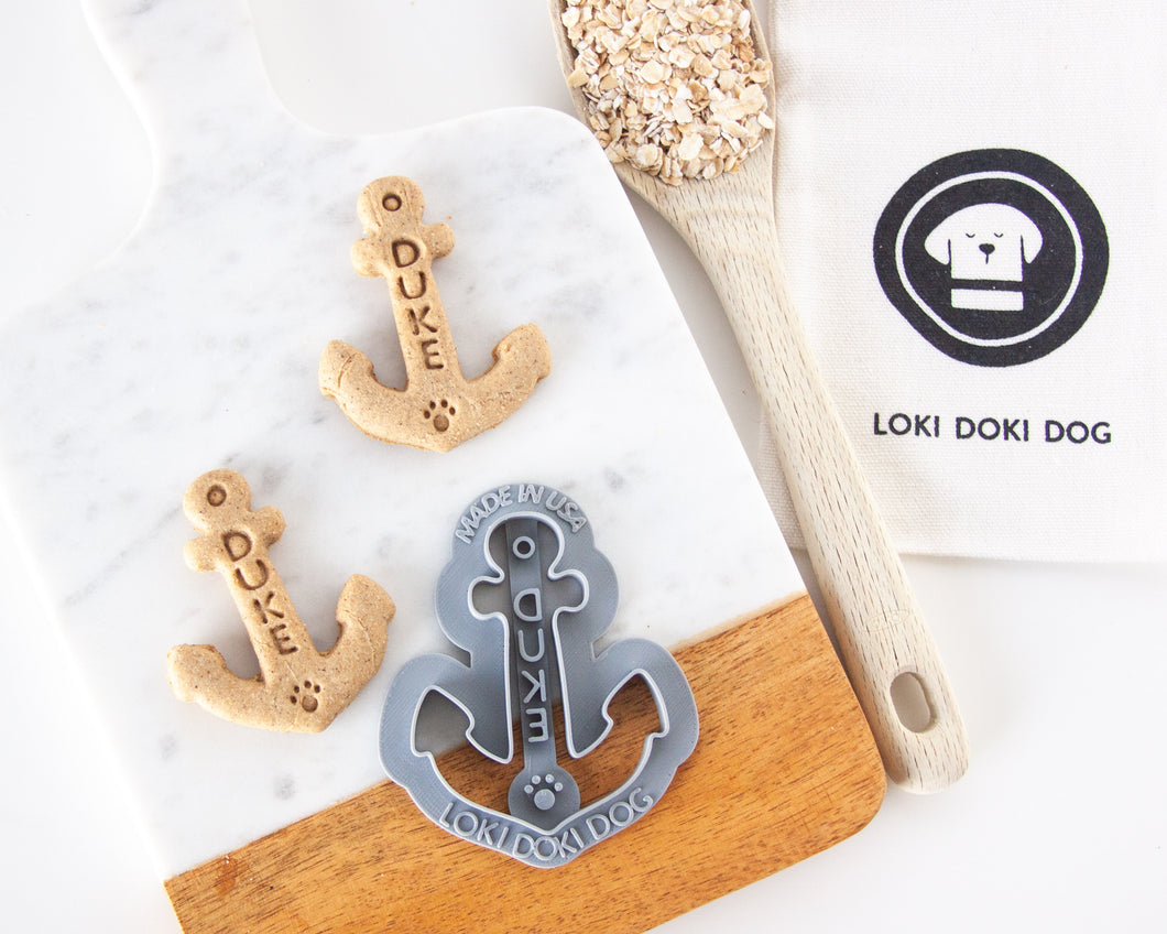 Anchor Away, Dog Biscuit Cookie Cutter (Personalized)