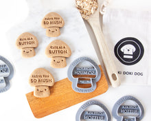 Load image into Gallery viewer, "I Love You So Mush" & "Cute as a Button" Mushroom Shape Cookie Cutter