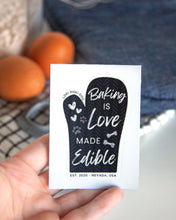 Cargar imagen en el visor de la galería, "Baking is Love Made Edible" Vinyl Waterproof Kiss-Cut Sticker