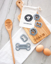 Load image into Gallery viewer, Engraved Wood Cooking + Mixing Spoon (Personalized) &quot;baking/ cooking for&quot; design
