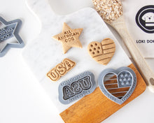Load image into Gallery viewer, Happy 4th of July, Dog Biscuit Cookie Cutters (Bundle of 3)
