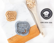 Load image into Gallery viewer, Baked with Love Cookie Cutter (Stamped Design)