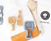 Load image into Gallery viewer, &quot;Treat O&#39; Clock&quot; Wine Glass + Bottle Dog Biscuit Cookie Cutters (BUNDLE of 2)
