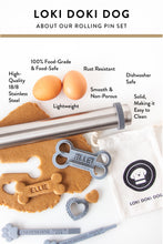 Load image into Gallery viewer, Adjustable Height Rolling Pin Set (Guide Rings Included) - designed to pair with LDD cookie cutters