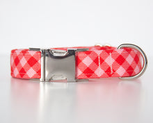 Load image into Gallery viewer, Strawberry Plaid Dog Collar (Personalization Available)
