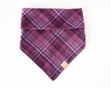 Load image into Gallery viewer, Wildberry Plaid Flannel Dog Bandana (Personalization Available)