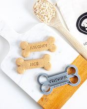 Load image into Gallery viewer, "Naughty", "Nice" or "I Tried"  Christmas Dog Bone Shaped Cookie Cutter