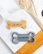 Load image into Gallery viewer, "Ho Ho Ho" Cookie Cutter-  Bone Shaped Christmas Dog Cookie Cutter