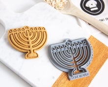 Load image into Gallery viewer, Menorah Cookie Cutter -  Hanukkah Dog Cookie Cutter