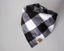 Load image into Gallery viewer, White Buffalo Plaid Flannel Dog Bandana (Personalization Available)