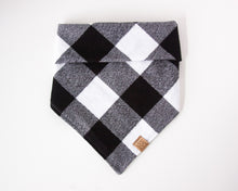 Load image into Gallery viewer, White Buffalo Plaid Flannel Dog Bandana (Personalization Available)