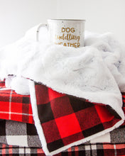 Load image into Gallery viewer, White Buffalo Plaid Flannel Blanket (Personalization Available)
