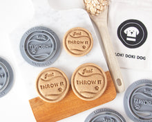 Load image into Gallery viewer, &quot;Just Throw It&quot; Dog Tennis Ball Shaped Cookie Cutter
