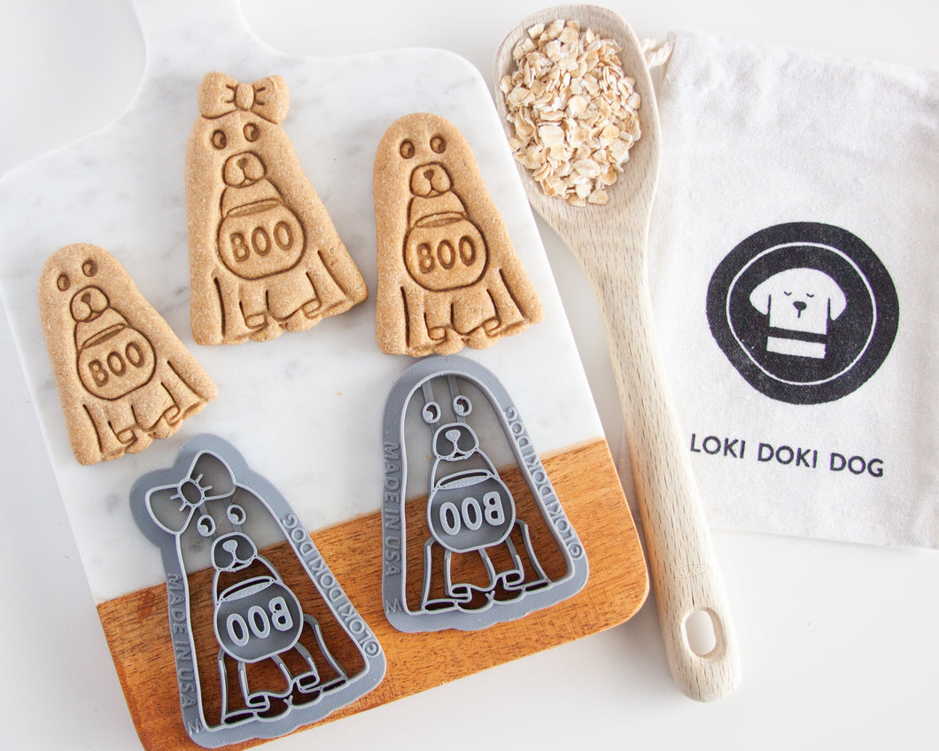 Ghost Dog With BOO BASKET Cookie Cutter (2 Styles Available)