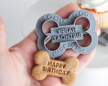 Load image into Gallery viewer, MINI Size &quot;Happy Birthday&quot; Dog Bone Cookie Cuter
