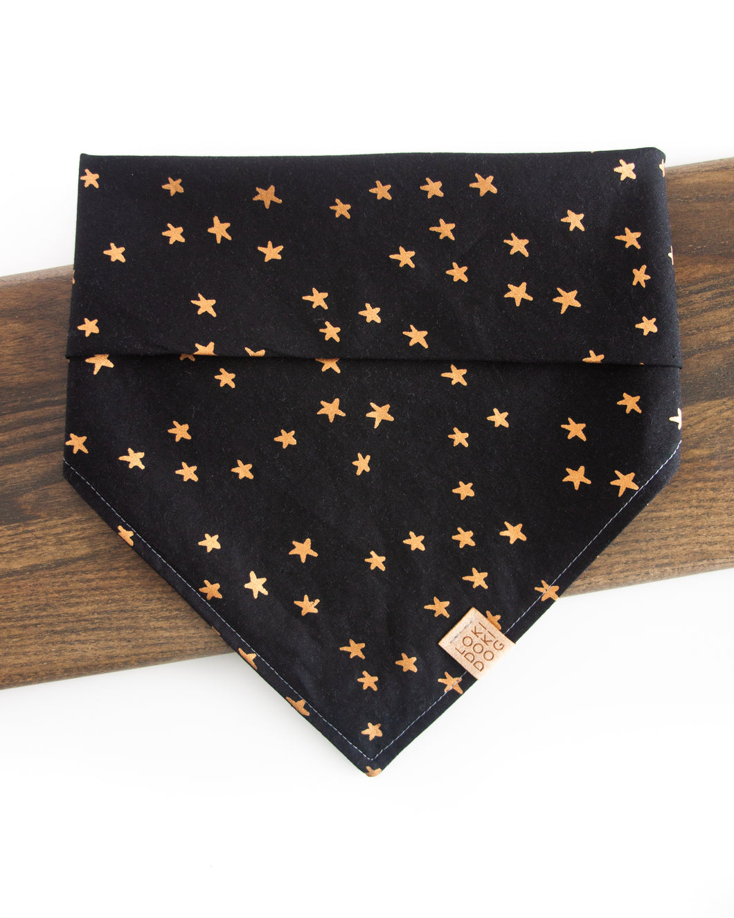 Black & Gold Metallic Stars Dog Bandana