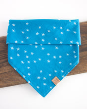 Load image into Gallery viewer, Blue &amp; White Stars Dog Bandana

