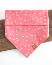 Load image into Gallery viewer, Pink &amp; White Stars Dog Bandana
