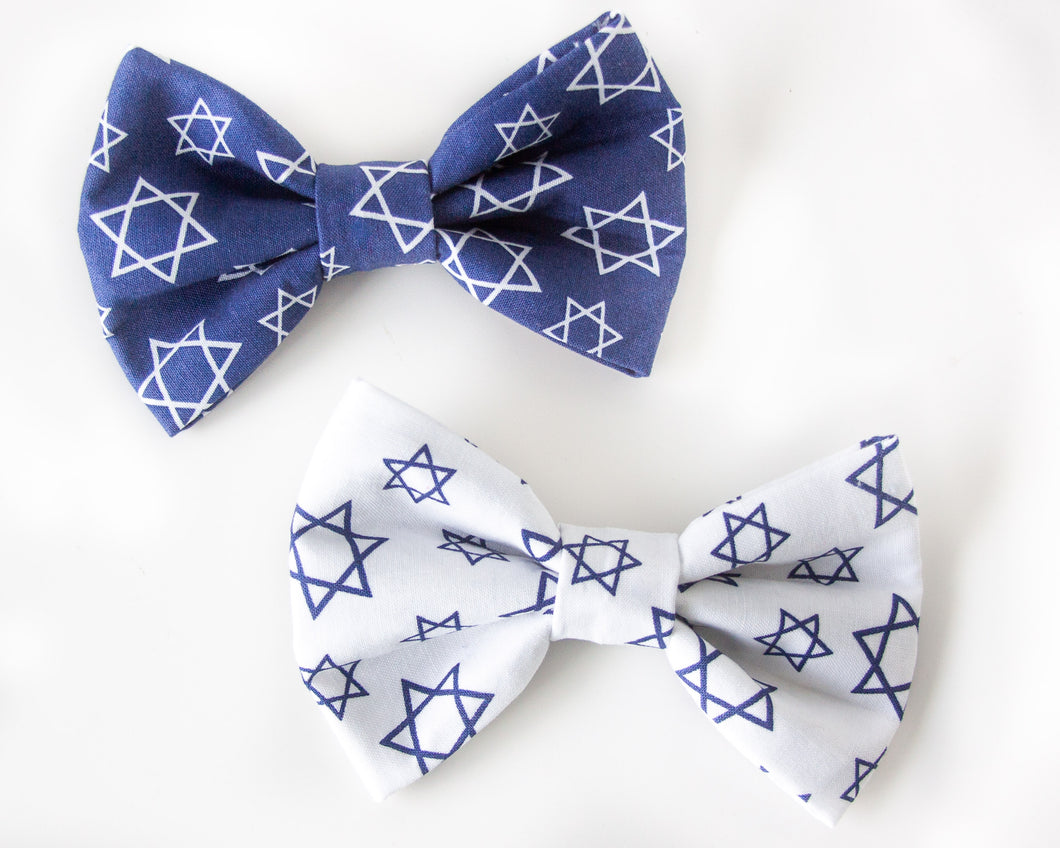 Star of David Hanukkah Dog Bow Tie