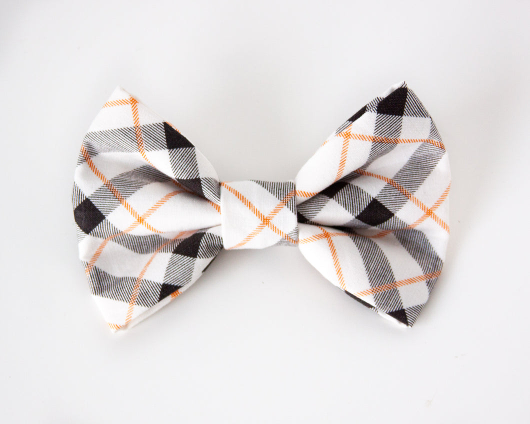 Fall Harvest Plaid Dog Bow Tie (Add-On Available)
