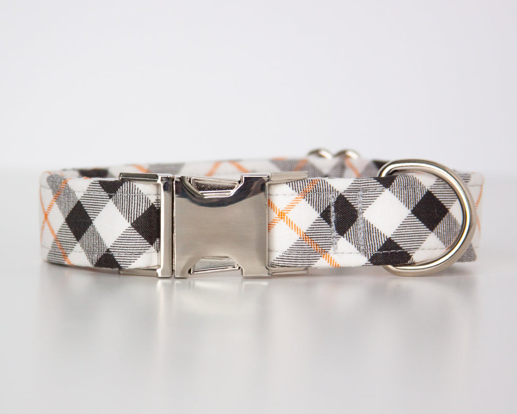 Fall Harvest Plaid Dog Collar (Personalization Available)