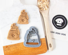 Load image into Gallery viewer, Santa Sack For Puppy Dog with Bones &amp; Ball- Dog Biscuit Cookie Cutter
