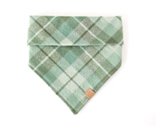 Load image into Gallery viewer, Seaside Green Plaid Flannel Dog Bandana (Personalization Available)
