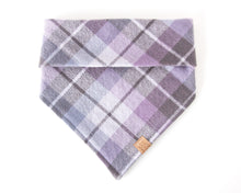 Load image into Gallery viewer, Lavender Plaid Flannel Dog Bandana (Personalization Available)
