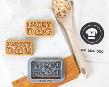 Load image into Gallery viewer, Lucky Dog with Shamrock Dog Biscuit Cookie Cutter
