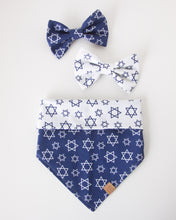 Load image into Gallery viewer, Star of David Hanukkah Dog Bow Tie
