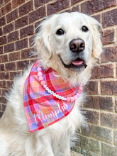 Cargar imagen en el visor de la galería, Bandana de franela a cuadros con estampado de frutas para perro (personalizable)
