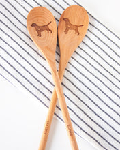 Load image into Gallery viewer, Engraved Wood Cooking + Mixing Spoon (Breed Shape)
