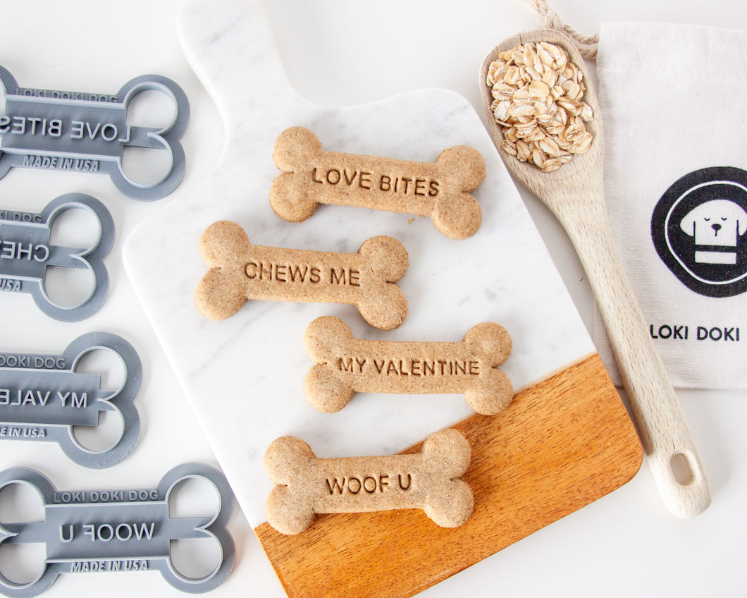 Valentine's Day Dog Bone Shaped Cookie Cutters