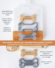 Load image into Gallery viewer, "I Love Woofles" Waffle Bone Shape Cookie Cutter (Select Size &amp; Cutter Style)
