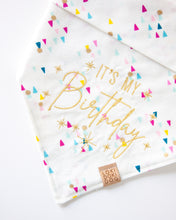 Load image into Gallery viewer, Confetti &amp; Hats - Birthday Dog Bandana &amp; Gotcha Day Dog Bandanas (Reversible Available)
