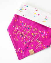 Load image into Gallery viewer, Confetti &amp; Hats - Birthday Dog Bandana &amp; Gotcha Day Dog Bandanas (Reversible Available)
