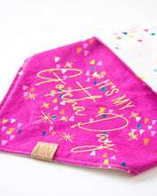 Load image into Gallery viewer, Confetti &amp; Hats - Birthday Dog Bandana &amp; Gotcha Day Dog Bandanas (Reversible Available)
