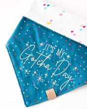 Load image into Gallery viewer, Confetti &amp; Hats - Birthday Dog Bandana &amp; Gotcha Day Dog Bandanas (Reversible Available)
