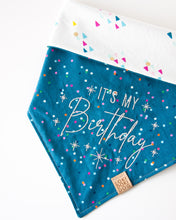 Load image into Gallery viewer, Confetti &amp; Hats - Birthday Dog Bandana &amp; Gotcha Day Dog Bandanas (Reversible Available)
