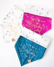 Load image into Gallery viewer, Confetti &amp; Hats - Birthday Dog Bandana &amp; Gotcha Day Dog Bandanas (Reversible Available)
