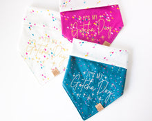 Load image into Gallery viewer, Confetti &amp; Hats - Birthday Dog Bandana &amp; Gotcha Day Dog Bandanas (Reversible Available)
