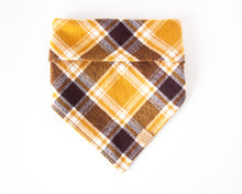 Load image into Gallery viewer, Golden Autumn Plaid Flannel Dog Bandana
