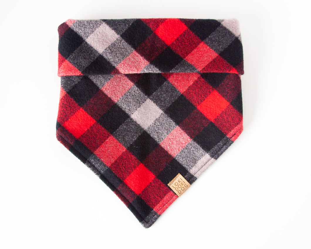 Lumberjack Plaid Flannel Dog Bandana (Personalization Available)