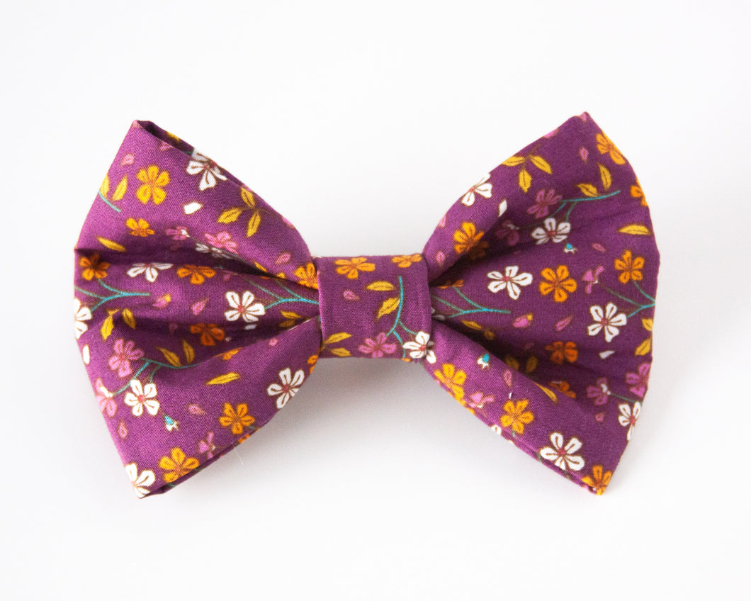 Plum Bouquet Dog Bow Tie